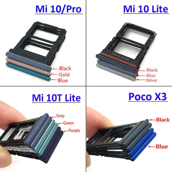 Новый Держатель Слота Для Лотка SIM-карты Xiaomi Mi 10 Mi10 Pro 10T Lite Poco X3 Запасные Части Для Смартфонов Hongmi Xioami
