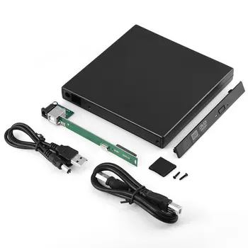 Мобильный Настольный 12,7 мм Оптический привод SATA Корпус ABS CD-ROM Портативный DVD-корпус Ноутбук Диск 480 Мбит / с Портативный ПК USB 2.0