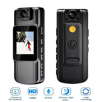 Носимая мини-камера 180 ° 1080P HD WIFI Портативный Цифровой Видеомагнитофон BodyCam Полицейская камера инфракрасного ночного Видения Маленькая Видеокамера