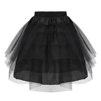 Детская 3-слойная нижняя юбка без обруча, черная нижняя юбка для девочек, сетчатый кринолин, нижние юбки-слипы для девочек-цветов, свадебное платье