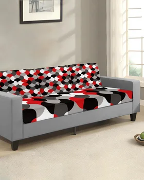 Средневековье Современная Абстрактная геометрия Красный чехол для подушки сиденья Протектор для дивана Эластичные Моющиеся съемные чехлы для дивана