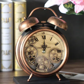 Европейские Ретро Механические Настольные часы С зубчатой передачей Делают Старинные Металлические Часы С орнаментом, Большие Креативные Часы С маятником, винтажные часы