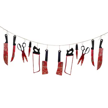 12 частей Флага Кровавого Ножа, реквизит для вечерних трюков в доме призраков, подвесные украшения для призраков на Хэллоуин