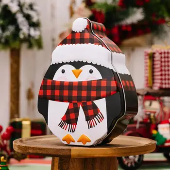Подарочная коробка в форме Санта-Клауса, Контейнеры для праздничных угощений, Очаровательный Мультяшный Санта-Клаус, Снеговик, Пингвин, Утюг на Рождество