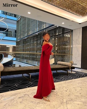 Зеркальное платье Элегантное винтажное простое красное платье с вырезом лодочкой длиной до пола, бальное платье для выпускного вечера, вечерние платья для вечеринок можно настроить