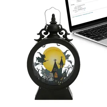Фонарь на Хэллоуин, декоративный готический винтажный светодиодный фонарь в виде тыквы, Фонарь Черной ведьмы, фонарь для вечеринок, портативный замок