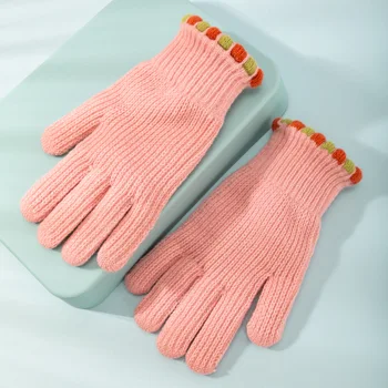 Защита сенсорного экрана, теплые перчатки для мужчин и женщин, зимние утолщенные ветрозащитные и морозостойкие велосипедные трикотажные шерстяные хлопчатобумажные перчатки