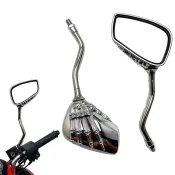 Универсальное велосипедное зеркало Регулируемое Зеркало заднего вида для скутера с черепом и скелетом, Регулируемая ручка, Отражатель, Велосипедный скутер