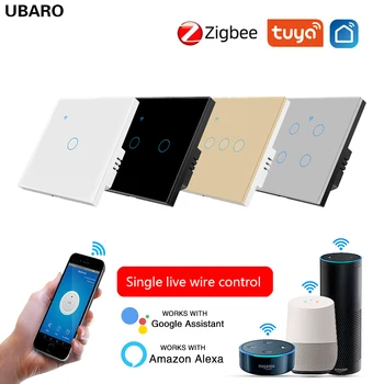 UBARO EU Smart House Tuya APP Zigbee Переключатель Панели Освещения Интеллектуальная Сенсорная Кнопка Работы Alice Alexa Google Home Voice Single Live