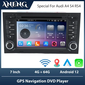 7-Дюймовый GPS-Навигационный DVD-плеер Android 12 4G + 64G DSP Carplay Android Auto DSP WIFI BT Автомобильный Радиоприемник Специально Для Audi A4 S4 RS4