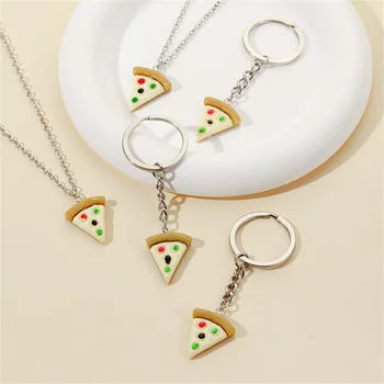 7 шт. Милое ожерелье с подвеской для пиццы для женщин Винтажное ожерелье с регулируемой формой пиццы, брелок для лучшего друга, Ювелирный подарок