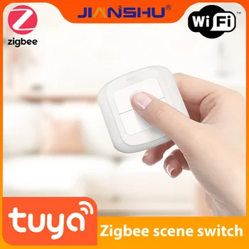 Jianshu Tuya умный дом умный переключатель сцены прерыватель кнопка zigbee переключатель 2 Банд беспроводной Wifi переключатель сцены zigbee 6 сцен