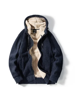 Мужская флисовая куртка большого размера L-8xl, Высококачественное Зимнее Теплое пальто с капюшоном, куртки-бомберы Большого размера, Мужская одежда 2023