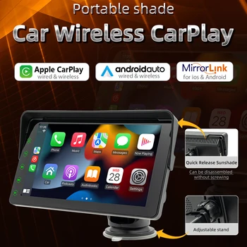 Универсальный портативный беспроводной Apple CarPlay Android Auto 7-дюймовое автомобильное радио FM Мультимедийный видеоплеер Сенсорный экран для BMW VW KIA