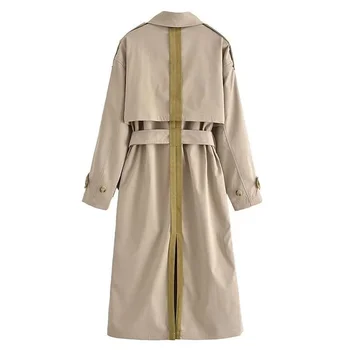 Модный цветной тренч в стиле пэчворк 2023, Женская ветровка X-Long, Прямая верхняя одежда, Осеннее Свободное женское повседневное пальто с поясом