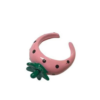 Элегантное кольцо с капельным маслом на палец, розовое открытое кольцо с клубникой, красочное кольцо с капельным маслом, прямая поставка