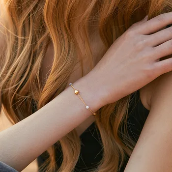 CCGOOD Элегантный браслет с жемчугом для женщин, позолоченный браслет высокого качества 18 карат, модные роскошные ювелирные изделия Pulseras Mujer