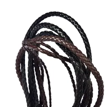 5 метров плетеных шнуров из натуральной кожи 3/4/5/6 мм Плетеный кожаный шнур ручной работы для изготовления ювелирных изделий и аксессуаров Оптом