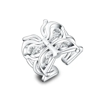 Кольцо из стерлингового серебра 925 пробы с открытыми пальцами-бабочками для женщин, ювелирный подарок на свадьбу