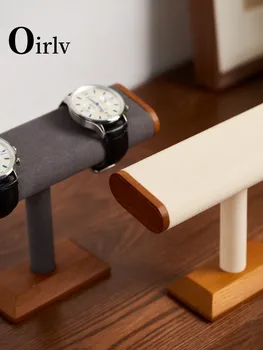 Oirlv ретро деревянная T-образная часы дисплей стенд держатель ювелирных изделий органайзер для часов браслет настольные настольный Jewelry башня