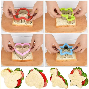 Набор для резки сэндвичей для детей Животное Динозавр Звезда в форме сердца Форма для хлеба из нержавеющей стали Металлические Формочки для печенья Форма для выпечки