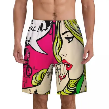 Мужские плавки Banksy Goes Pop Art, купальники, быстросохнущие пляжные шорты для плавания, уличные шорты для плавания с граффити