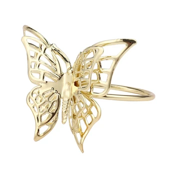 Креативное кольцо для салфеток с золотой бабочкой, ресторанное кольцо для салфеток, украшение стола для полотенец, пряжка для украшения гостиничного стола