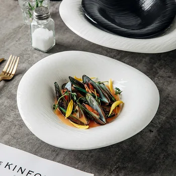 Супница специальной формы для французской кухни, десертная салатница, белое керамическое блюдо неправильной формы, суповая тарелка, посуда для ресторана и отеля