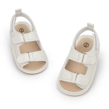 2023 Новые парусиновые детские нескользящие сандалии из искусственной кожи, летние модные сандалии для мальчиков, кроссовки, детская обувь для младенцев 0-18 месяцев, детская обувь