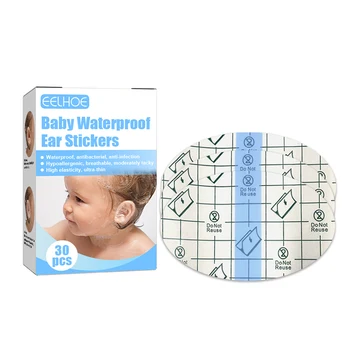 100 шт. Детские водонепроницаемые наклейки для ушей, для купания, для новорожденных, ушные нашивки