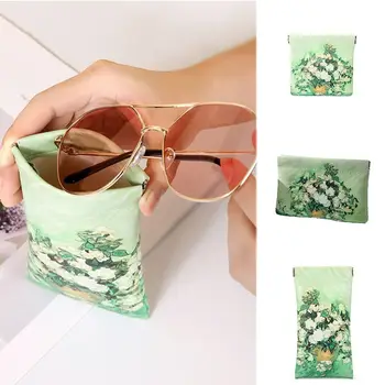 ПУ рессоры сумка цветок самозакрывающиеся солнцезащитные очки сумка для мелких предметов сумки для женщин девочек путешествия на открытом воздухе