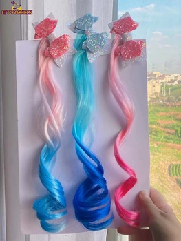 Красочные парики Украшение для волос Заколка для детей девочек Банты принцессы Повязки на голову Резинки Головные уборы Детские Подарочные Аксессуары для волос