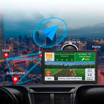 7-Дюймовый HD Автомобильный GPS-Навигатор 256 МБ + 16 Г Портативный Спутниковый Навигатор FM-Передатчик GPS-Навигация Сенсорный Экран USB TF 3D с Картой