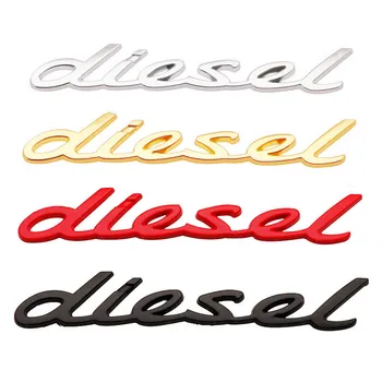 3D Металлический хромированный сплав Логотип дизельного топлива на заднем багажнике автомобиля, крыло, Адгезивная эмблема, Наклейка на значок, Аксессуары для стайлинга автомобилей