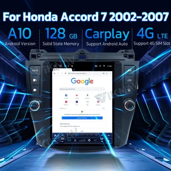10 дюймов для Honda Accord 7 2003-2007 Автомобильный радиоприемник на Android, мультимедийный плеер, авто стерео GPS навигация, сенсорное головное устройство
