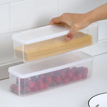 Прозрачный Кухонный контейнер для лапши и спагетти, Бытовой ящик для хранения консервированных хлопьев с крышкой, Кухонный контейнер для сухих продуктов.