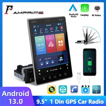Автомобильный радиоприемник AMPrime 1 Din GPS Стерео с вертикальным экраном 9,5 
