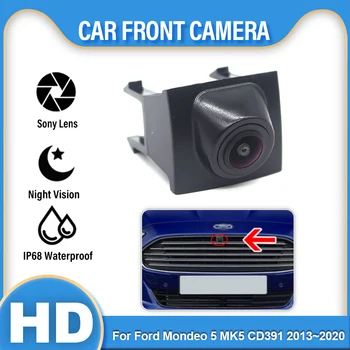 ПЗС-камера для парковки автомобиля с видом спереди, водонепроницаемая камера ночного видения высокого качества для Ford Mondeo 2014, камера с логотипом автомобиля, Широкоугольная 140 °