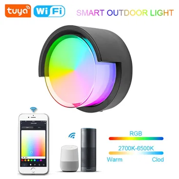 Tuya APP Control Smart Wall Lights LED Внешний Wifi RGB 2700K-6500K Настенный Светильник Для Дома На Открытом воздухе Водонепроницаемый IP65 Декор Освещение