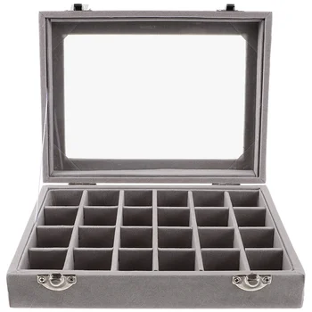 Переносной ящик для хранения ювелирных изделий, Органайзер для серег и ожерелий, Большой держатель для браслета с прозрачной крышкой из МДФ