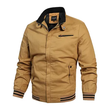 Весенне-осенняя мужская куртка, повседневная ветровка, модные куртки со стоячим воротником, пальто на молнии, мужские куртки-бомберы, Уличная спортивная одежда
