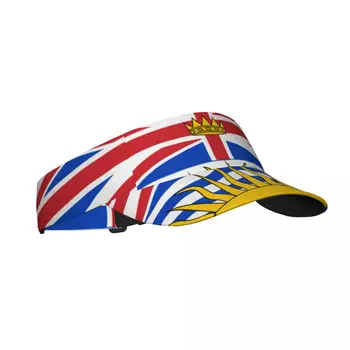 Спортивная солнцезащитная кепка С регулируемым козырьком, защита от ультрафиолета, пустой верх, солнцезащитная кепка для тенниса, гольфа, бега, флаг Британской Колумбии