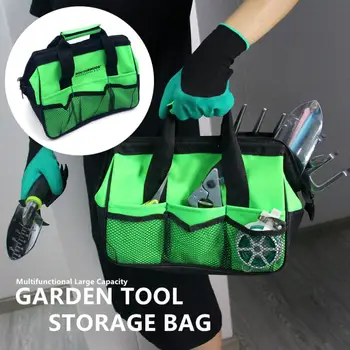 Новая многофункциональная сумка для инструментов, Большие садовые холщовые карманы, органайзер для хранения инструментов, сумка-тоут, набор 
