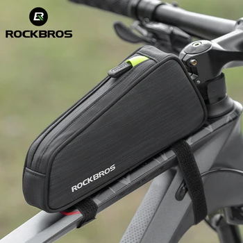 Официальная сумка Rockbros для велоспорта с верхней передней трубкой, Водонепроницаемая сумка на раму, Большая Емкость 1,1 Л, MTB Pannier, Светоотражающая 045