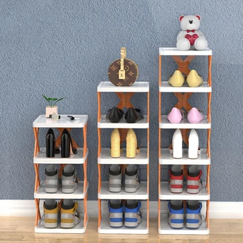 2-5 Слоев штабелируемой стойки для обуви, легко собираемый органайзер для обуви и пластиковые шкафы для хранения, экономящие пространство в шкафу, украшения для дома
