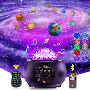 Проектор Planet Star Night Light Bluetooth Динамик с Таймером Дистанционного Управления Nebula LED Galaxy Night Lamp для Детей и Взрослых