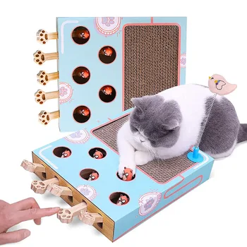 Интерактивная игрушка для охоты на кошек сусликов с когтеточкой, игра 
