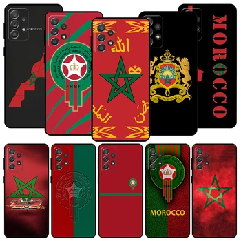 Флаг Марокко, черный чехол для телефона Samsung Galaxy A54 A53 A52 A14 A13 A12 A34 A33 A32 A24 A23 A22 A04 A03S A02S A72 A73, чехол