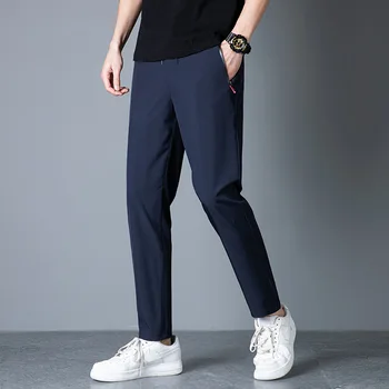 Летние мужские спортивные брюки свободного кроя, мужская тонкая верхняя одежда, брюки с прямыми штанинами, мужские гигиенические брюки
