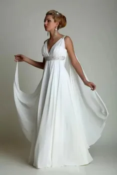 Богемные пляжные свадебные платья больших размеров 2023, шифоновые свадебные платья с V-образным вырезом, свадебные платья для беременных в греческом стиле в стиле бохо, robe de mariée